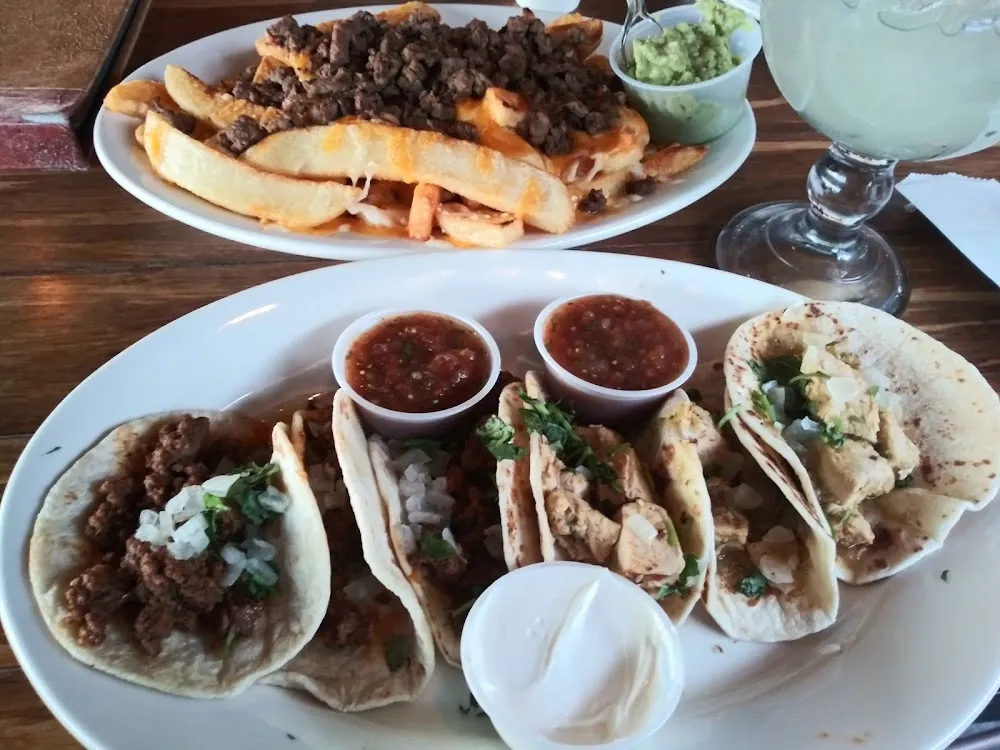 Carne Asada Fries and Tacos